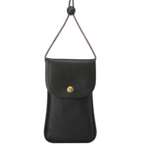 Universal Vertical PU Leather Case / Phone Leather Bag with String(Black) (OEM)