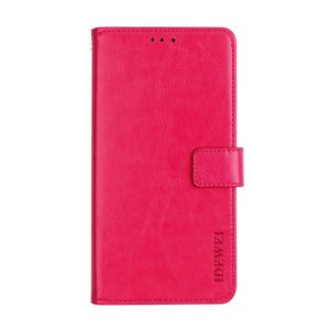 For Meizu 18 Pro idewei Crazy Horse Texture Horizontal Flip Leather Case with Holder & Card Slots & Wallet(Rose Red) (idewei) (OEM)