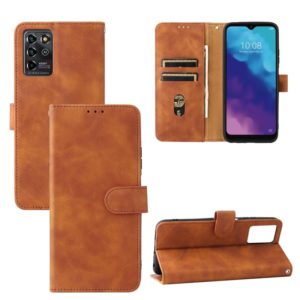For ZTE Blade V30 Vita Solid Color Skin Feel Magnetic Buckle Horizontal Flip Calf Texture PU Leather Case with Holder & Card Slots & Wallet(Brown) (OEM)