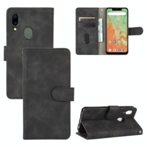 For UMIDIGI A3X Solid Color Skin Feel Magnetic Buckle Horizontal Flip Calf Texture PU Leather Case with Holder & Card Slots & Wallet(Black) (OEM)