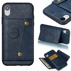 For iPhone XR Leather Protective Case(Blue) (OEM)