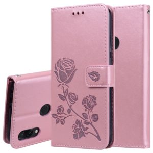 Rose Embossed Horizontal Flip PU Leather Case for Xiaomi Redmi Note 7, with Holder & Card Slots & Wallet(Rose Gold) (OEM)