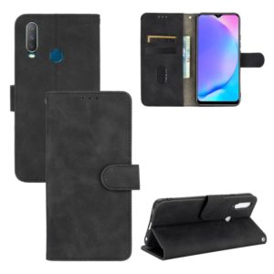 For vivo Y17 / Y15 / Y12 Solid Color Skin Feel Magnetic Buckle Horizontal Flip Calf Texture PU Leather Case with Holder & Card Slots & Wallet(Black) (OEM)