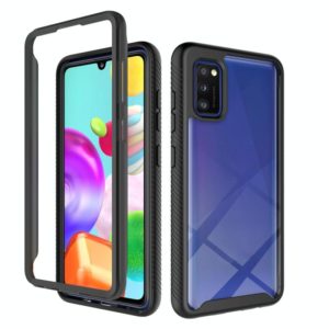 For Samsung Galaxy A41 Starry Sky Solid Color Series Shockproof PC + TPU Protective Case(Black) (OEM)