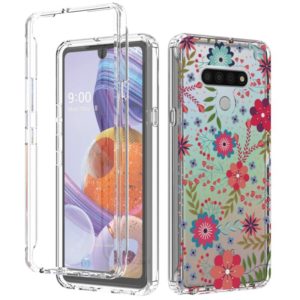 For LG Stylo 6 2 in 1 High Transparent Painted Shockproof PC + TPU Protective Case(Small Floral) (OEM)