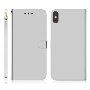 For iPhone X / XS Imitated Mirror Surface Horizontal Flip Leather Case with Holder & Card Slots & Wallet & Lanyard(Silver) (OEM)