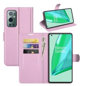 For OnePlus 9 Pro Litchi Texture Horizontal Flip Protective Case with Holder & Card Slots & Wallet(Pink) (OEM)