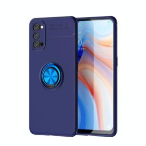 For OPPO Reno4 Lenuo Shockproof TPU Protective Case with Invisible Holder(Blue) (lenuo) (OEM)