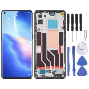 Original LCD Screen For OPPO Reno5 Pro 5G Digitizer Full Assembly with Frame (Black) (OEM)