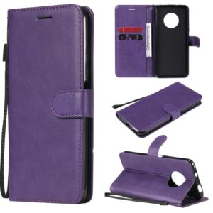 For Huawei Enjoy 20 Plus 5G Solid Color Horizontal Flip Protective Leather Case with Holder & Card Slots & Wallet & Photo Frame & Lanyard(Purple) (OEM)