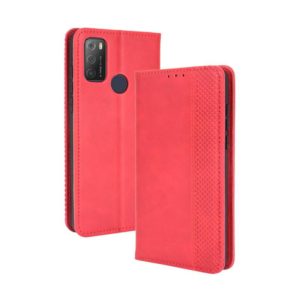 For TCL 20Y Magnetic Buckle Retro Texture Leather Phone Case(Red) (OEM)