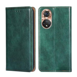 For Honor 50 Gloss Oil Solid Color Magnetic Leather Phone Case(Green) (OEM)