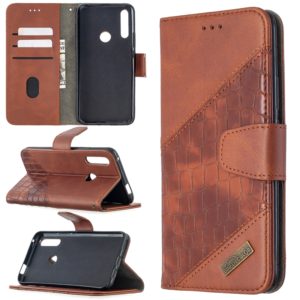 For Huawei P Smart Z Matching Color Crocodile Texture Horizontal Flip PU Leather Case with Holder & Card Slots & Wallet(Brown) (OEM)