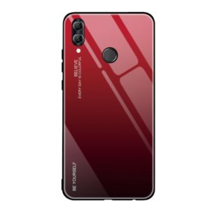 For Huawei Honor 10 Lite Gradient Color Glass Case(Red) (OEM)
