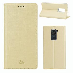 For Xiaomi Redmi 10X 4G / Redmi Note9 ViLi DMX-54 Shockproof TPU + PU Leather Magnetic Attraction Horizontal Flip Protective Case with Card Slots & Holder(Gold) (ViLi) (OEM)