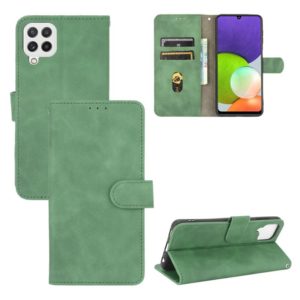 For Samsung Galaxy A22 4G Solid Color Skin Feel Magnetic Buckle Horizontal Flip Calf Texture PU Leather Case with Holder & Card Slots & Wallet(Green) (OEM)