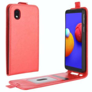 For Samsung Galaxy A01 Core / M01 Core R64 Texture Single Vertical Flip Leather Protective Case with Card Slots & Photo Frame(Red) (OEM)