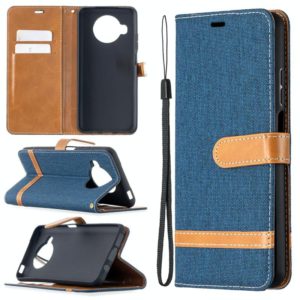 For Xiaomi Mi 10T Lite 5G Color Matching Denim Texture Leather Case with Holder & Card Slots & Wallet & Lanyard(Dark Blue) (OEM)