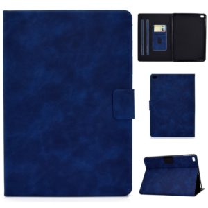 For iPad Air 2 / Air / 9.7 (2018) & (2017) Cowhide Texture Horizontal Flip Leather Case with Holder & Card Slots & Sleep / Wake-up Function(Blue) (OEM)