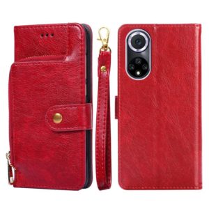 For Huawei nova 9 Zipper Bag PU + TPU Horizontal Flip Leather Phone Case(Red) (OEM)