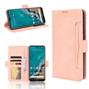 For Nokia G50 5G Skin Feel Calf Pattern Horizontal Flip Leather Case with Holder & Card Slots & Photo Frame(Pink) (OEM)