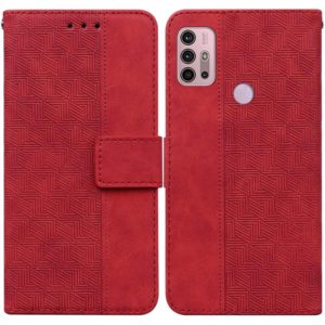 For Motorola Moto G30 / G20 / G10 / G10 Power Geometric Embossed Leather Phone Case(Red) (OEM)