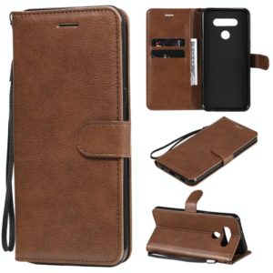 For LG K51 Solid Color Horizontal Flip Protective Leather Case with Holder & Card Slots & Wallet & Photo Frame & Lanyard(Brown) (OEM)