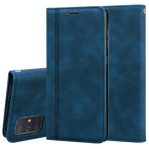 For Samsung Galaxy A71 Frosted Business Magnetic Horizontal Flip PU Leather Case with Holder & Card Slot & Lanyard(Blue) (OEM)