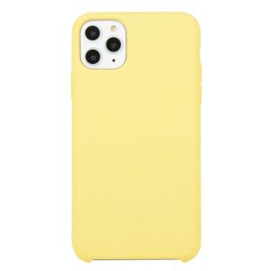 For iPhone 11 Pro Max Solid Color Solid Silicone Shockproof Case(Yellow) (OEM)