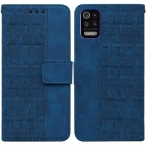 For LG K52 / K62 / Q52 Geometric Embossed Leather Phone Case(Blue) (OEM)