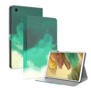 For Samsung Galaxy Tab A7 Lite 8.4 T220 / T225 Voltage Watercolor Pattern Skin Feel Magnetic Horizontal Flip PU Leather Case with Holder & Card Slots & Photo Frame(Cyan Green) (OEM)