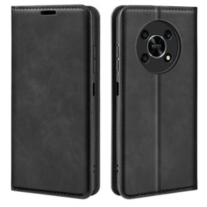 For Honor X30 / Magic 4 Lite Retro-skin Magnetic Suction Leather Phone Case(Black) (OEM)