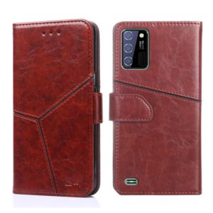 For OUKITEL C25 Geometric Stitching Horizontal Flip Leather Phone Case(Dark Brown) (OEM)