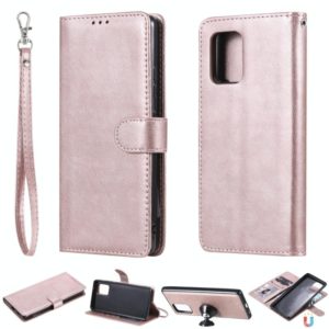 For Samsung Galaxy A91 / S10 Lite 2 in 1 Solid Color Detachable PU Leather Case with Card Slots & Magnetic Holder & Photo Frame & Wallet & Strap(Rose Gold) (OEM)