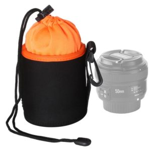 SLR Camera Lens Bag Micro Single Lens Bag Lens Inner Bile Bag Waterproof Protective Case Plus Velvet Thickening, Diameter: 8.5cm, Height: 10cm(Orange) (OEM)