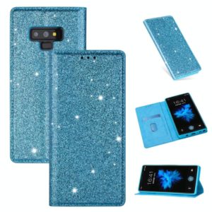 For Samsung Galaxy Note 9 Ultrathin Glitter Magnetic Horizontal Flip Leather Case with Holder & Card Slots(Sky Blue) (OEM)