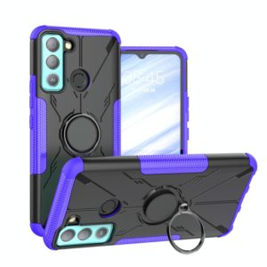 For Tecno Pop 5 LTE Armor Bear Shockproof PC + TPU Phone Case(Purple) (OEM)