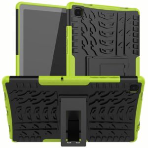 For Samsung Galaxy Tab A7 (2020) T500/T505 Tire Texture TPU+PC Shockproof Case with Holder(Green) (OEM)