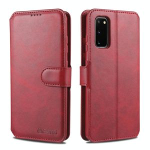 For Samsung Galaxy S20 Plus AZNS Calf Texture Horizontal Flip Leather Case, with Holder & Card Slots & Wallet & Photo Frame(Red) (AZNS) (OEM)