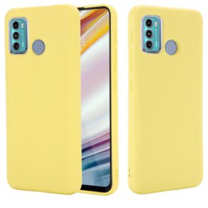 For Motorola Moto G60 Solid Color Liquid Silicone Dropproof Full Coverage Protective Case(Yellow) (OEM)