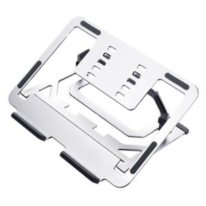 LH-T610 Aluminum Alloy Laptop Bracket Folding Lifting Desktop Cooling Bracket(Elegant Silver) (OEM)