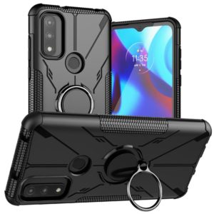 For Motorola G Pure Armor Bear Shockproof PC + TPU Phone Case with Ring Holder(Black) (OEM)