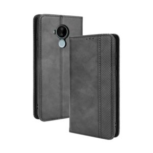 For Nokia C30 Magnetic Buckle Retro Crazy Horse Texture Horizontal Flip Leather Case with Holder & Card Slots & Photo Frame(Black) (OEM)
