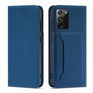 For Samsung Galaxy S20 FE 5G / S20 Fan Edition / S20 Lite Strong Magnetism Liquid Feel Horizontal Flip Leather Case with Holder & Card Slots & Wallet(Blue) (OEM)