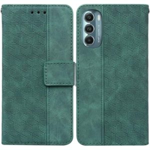 For Motorola Moto G Stylus 5G 2022 Geometric Embossed Leather Phone Case(Green) (OEM)