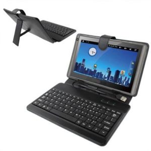 8 inch Universal Tablet PC Leather Tablet Case with USB Plastic Keyboard(Black) (OEM)