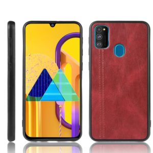For Galaxy M30s Shockproof Sewing Cow Pattern Skin PC + PU + TPU Case(Red) (OEM)
