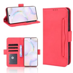 For Honor 50 Skin Feel Calf Pattern Horizontal Flip Leather Case with Holder & Card Slots & Photo Frame(Red) (OEM)