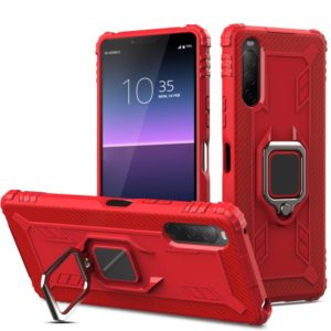 For Sony Xperia L4 Carbon Fiber Protective Case with 360 Degree Rotating Ring Holder(Red) (OEM)