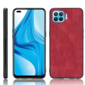 For OPPO F17 Pro / A93 / Reno4 Lite Shockproof Sewing Cow Pattern Skin PC + PU + TPU Case(Red) (OEM)